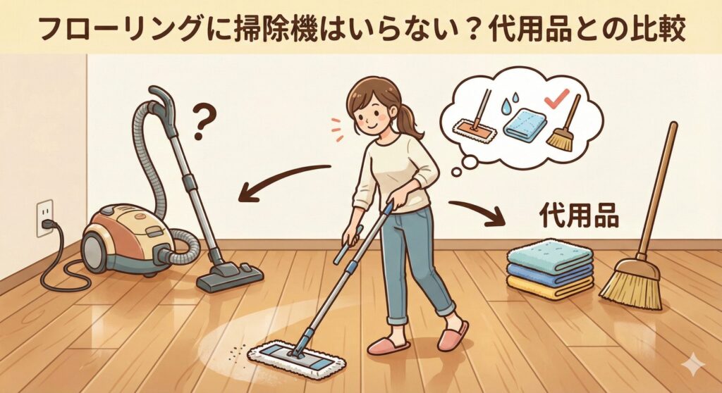 フローリングに掃除機はいらない？代用品との比較