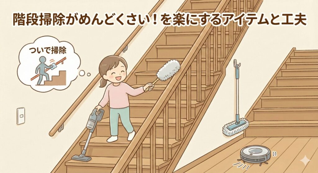 階段掃除がめんどくさい！を楽にするアイテムと工夫