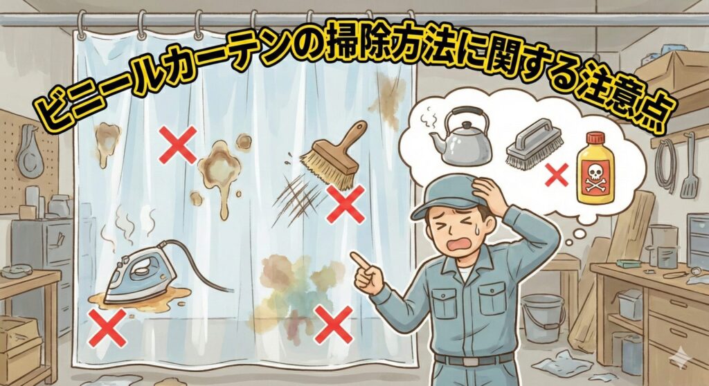 ビニールカーテンの掃除方法に関する注意点