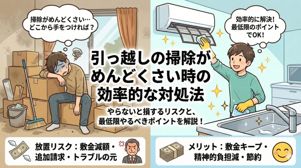 引っ越しの掃除がめんどくさい時の対処法