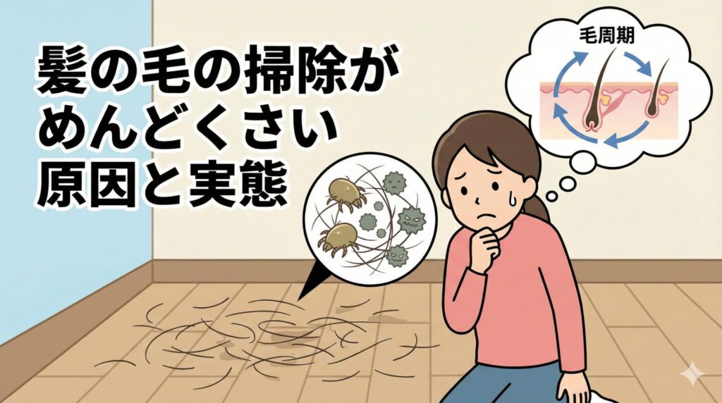 髪の毛の掃除がめんどくさい原因と抜け毛の真実