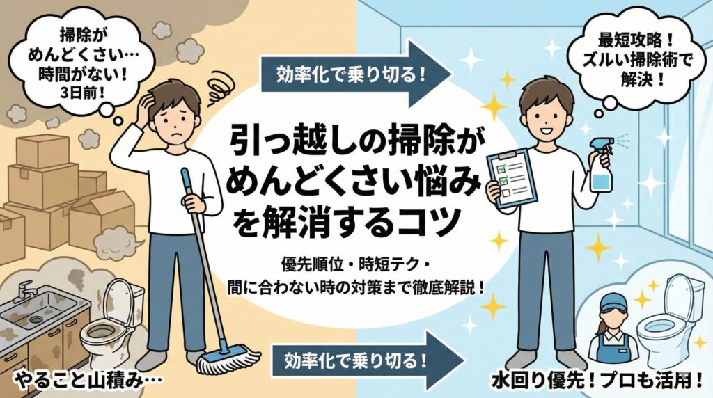 引っ越しの掃除がめんどくさい悩みを解消するコツ