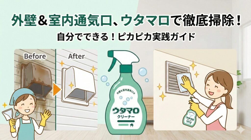 通気口の外壁汚れをウタマロクリーナーで掃除する方法