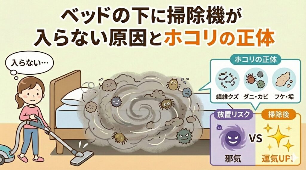 ベッドの下に掃除機が入らない原因とホコリの正体