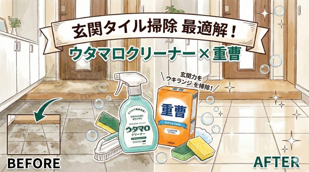 玄関タイル掃除はウタマロクリーナーと重曹が最適解である理由