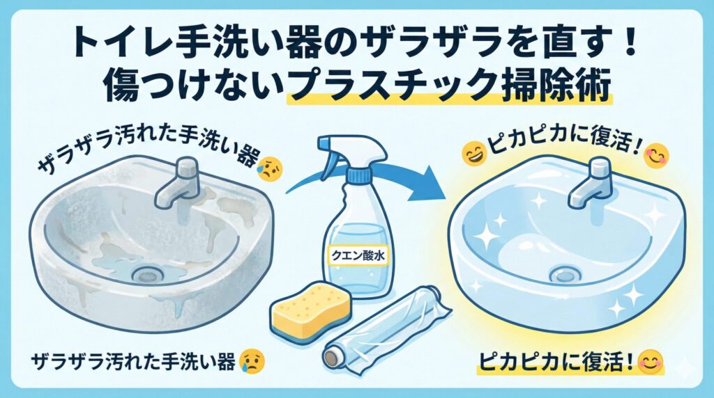 トイレ手洗い器のザラザラを直す！プラスチックの掃除方法