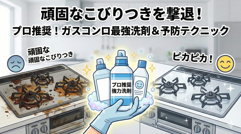 頑固なこびりつきを楽にするガスコンロ掃除のおすすめ洗剤