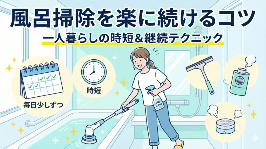 【風呂掃除の頻度】一人暮らしが楽に続ける方法